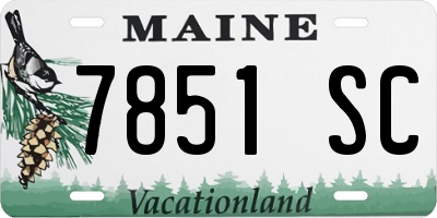 ME license plate 7851SC