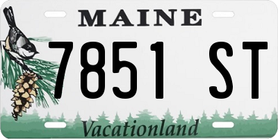 ME license plate 7851ST