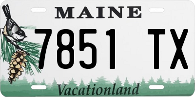 ME license plate 7851TX