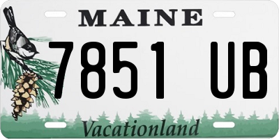 ME license plate 7851UB