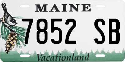 ME license plate 7852SB