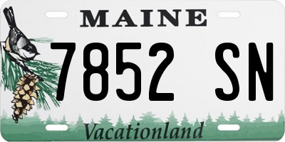 ME license plate 7852SN