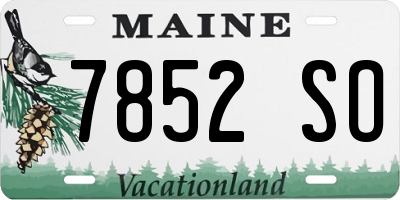 ME license plate 7852SO