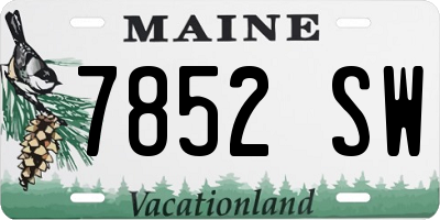 ME license plate 7852SW