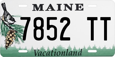 ME license plate 7852TT