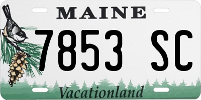 ME license plate 7853SC