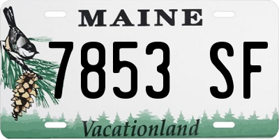ME license plate 7853SF