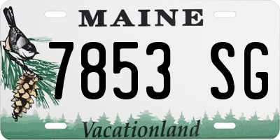 ME license plate 7853SG