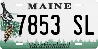 ME license plate 7853SL