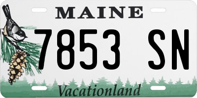 ME license plate 7853SN