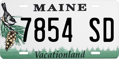ME license plate 7854SD