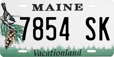 ME license plate 7854SK