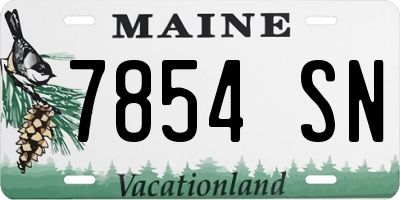 ME license plate 7854SN