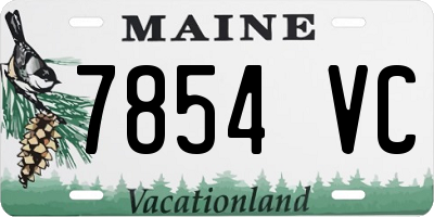ME license plate 7854VC