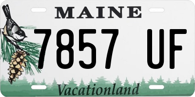 ME license plate 7857UF