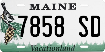 ME license plate 7858SD
