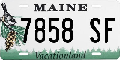 ME license plate 7858SF