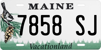 ME license plate 7858SJ