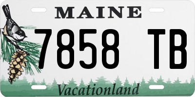 ME license plate 7858TB