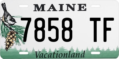 ME license plate 7858TF