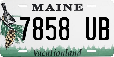 ME license plate 7858UB