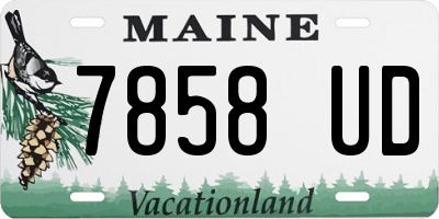 ME license plate 7858UD