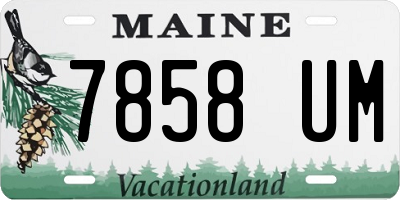 ME license plate 7858UM