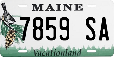 ME license plate 7859SA