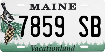 ME license plate 7859SB