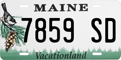 ME license plate 7859SD