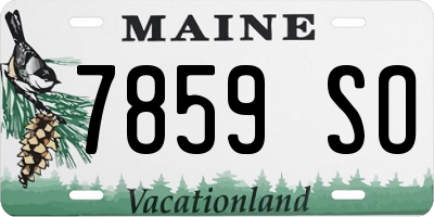 ME license plate 7859SO