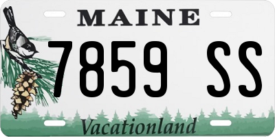 ME license plate 7859SS