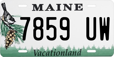 ME license plate 7859UW