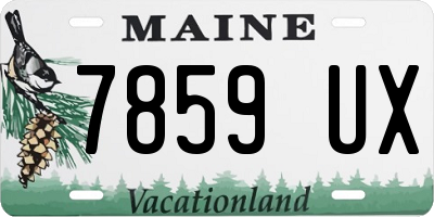 ME license plate 7859UX