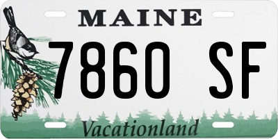 ME license plate 7860SF