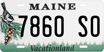 ME license plate 7860SO