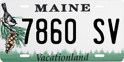 ME license plate 7860SV