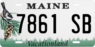 ME license plate 7861SB