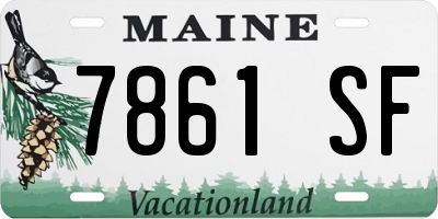 ME license plate 7861SF