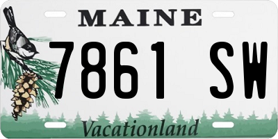ME license plate 7861SW
