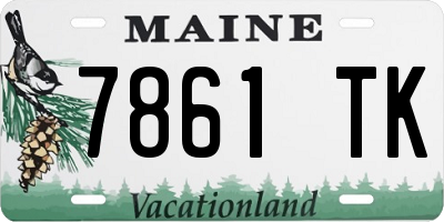 ME license plate 7861TK