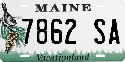 ME license plate 7862SA