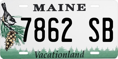 ME license plate 7862SB