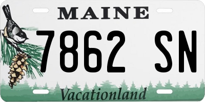 ME license plate 7862SN