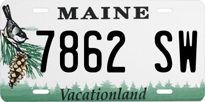 ME license plate 7862SW
