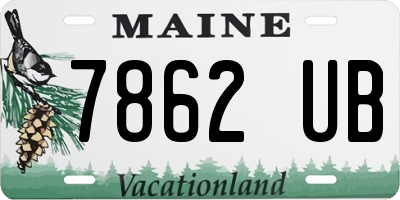 ME license plate 7862UB