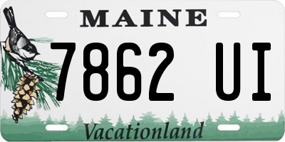 ME license plate 7862UI