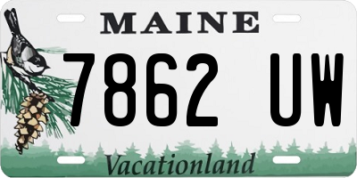 ME license plate 7862UW