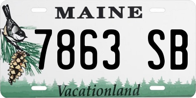 ME license plate 7863SB