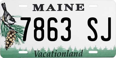 ME license plate 7863SJ
